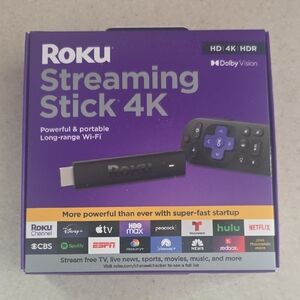 Roku Streaming Stick 4K - Purple and Black